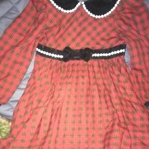 Plaid Red and Black Kids Costume Dress